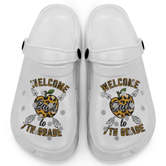 Welcome Back To 7th Grade Leopard Print Clogs