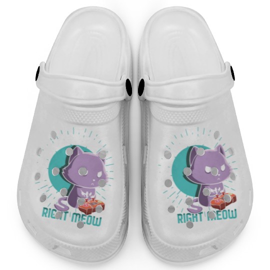 Meow Kawaii Cat Playing Video Game Lover Gaming Clogs