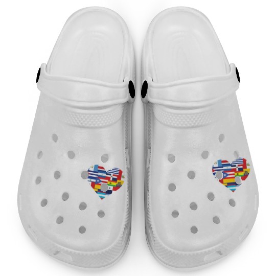 Hearts Beat Spanish Flags Hispanic Heritage Month Clogs