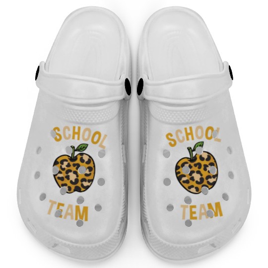 School Back To School Team Leopard Print Clogs
