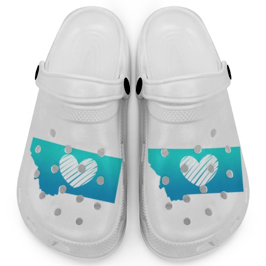 Montana Map Heart Clogs