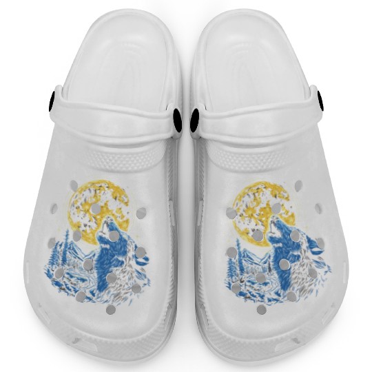 Wolf Moon Forest Wolves Nature Nature Liever Full Clogs