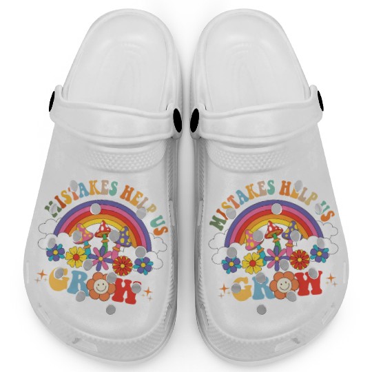 Mistakes Help Us Grow Groovy Growth Mind Rainbow Clogs