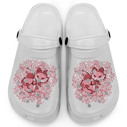 Cherry Blossom Fox Clogs