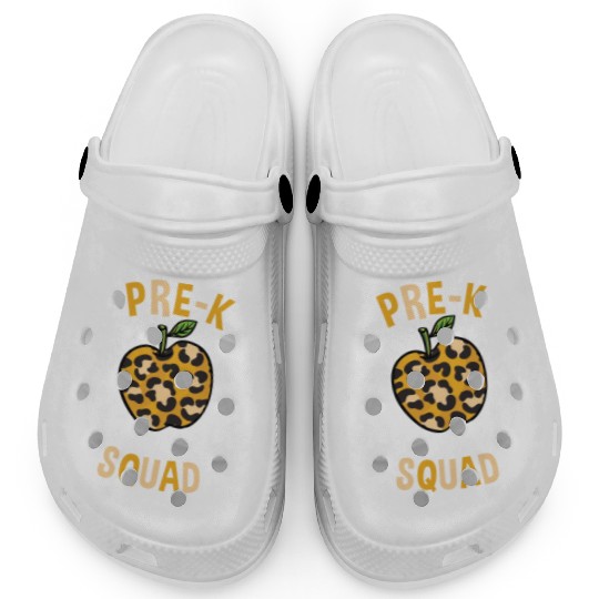 Pre-K Back To School Squad Leopard Print Clogs