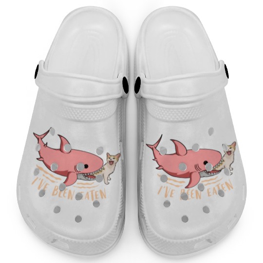 Help Ive Been Eaten By a Pink Land Shark Funny Cat Clogs