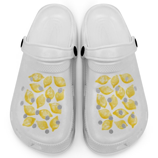 Lemon Watercolor Clogs