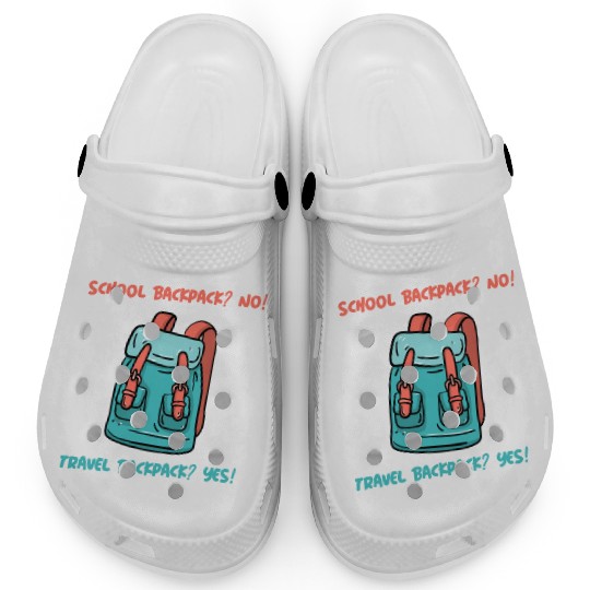 School Backpack? No! Travel Backpack? Yes! Clogs