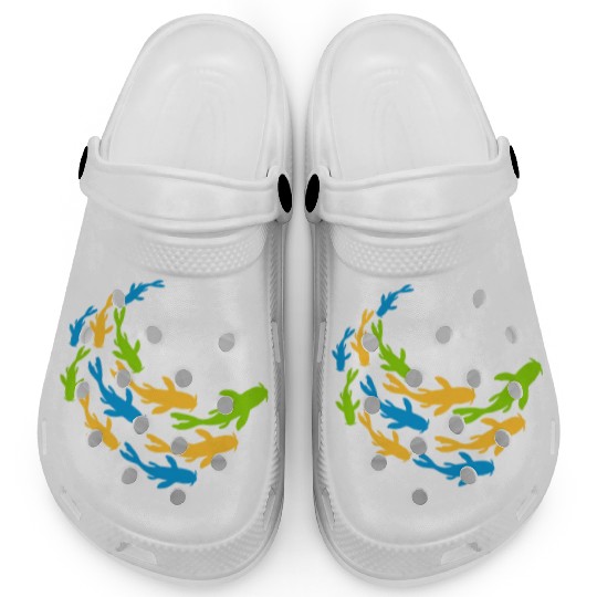 colorful shoal koi fish Clogs