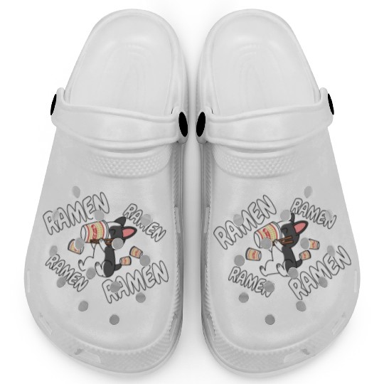 Boston Terrier Instant Ramen Noodles Clogs
