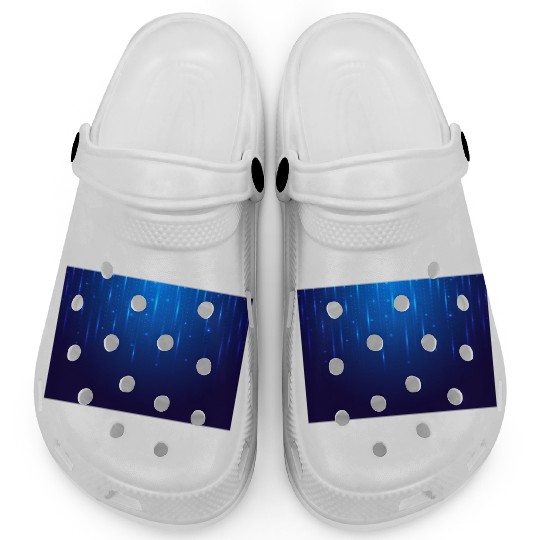 Navy Blue Glowing Neon Dots Clogs