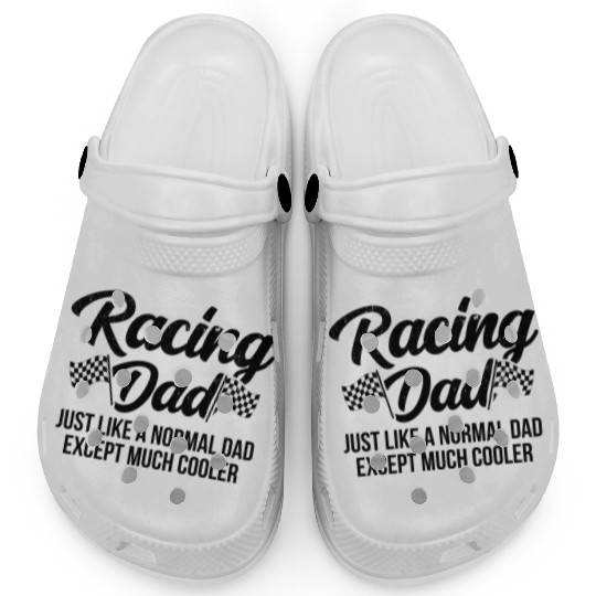 Pit Crew Checkered Flag Car Racing Dad Clogs