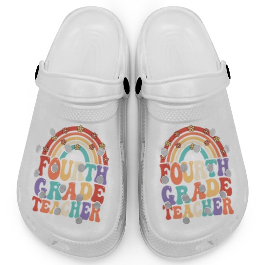 4th Grade Teacher Rainbow First Day Of School Clogs
