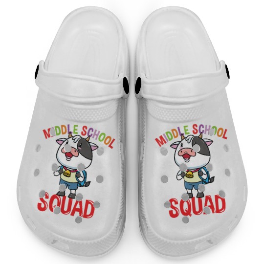 Cow Back To School Middle School Squad Clogs