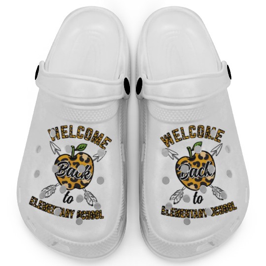 Welcome Back To Elementary School Leopard Print Clogs