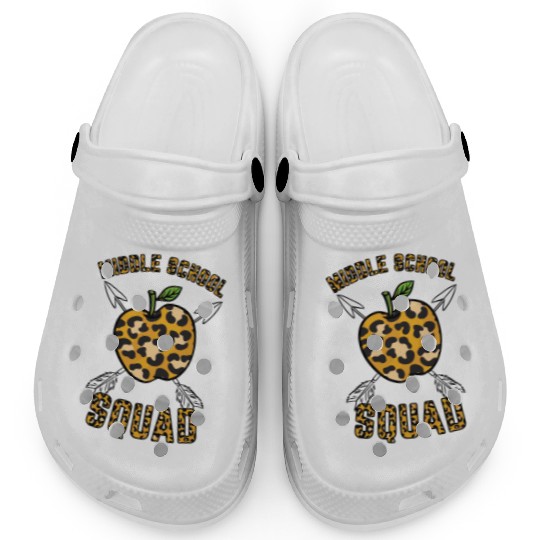 Middle School Squad Teacher Leopard Print Clogs