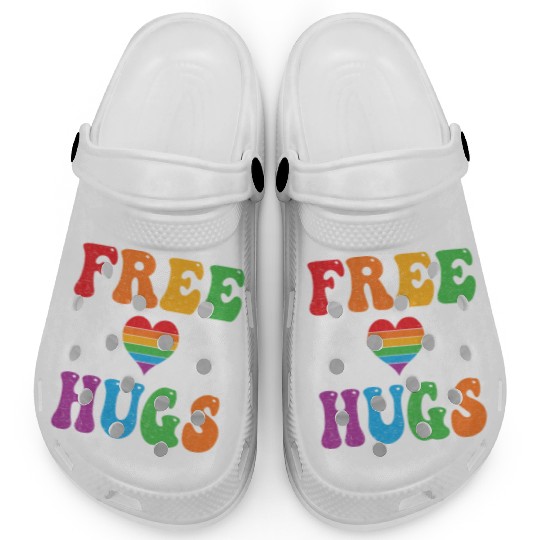 Free Mom Hugs Pride Clogs Rainbow Heart LGBT Pride