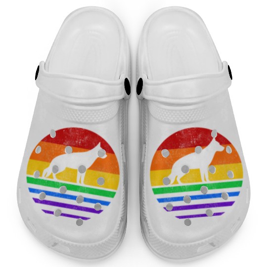 LGBT German Shepherd Rainbow Flag Clogs