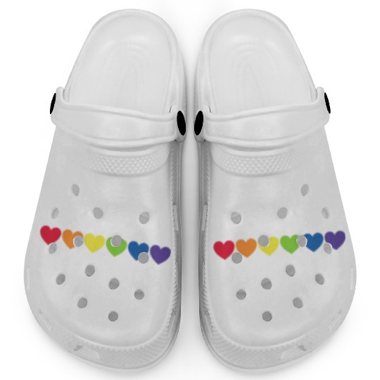 Heart LGBT Rainbow Flag Clogs