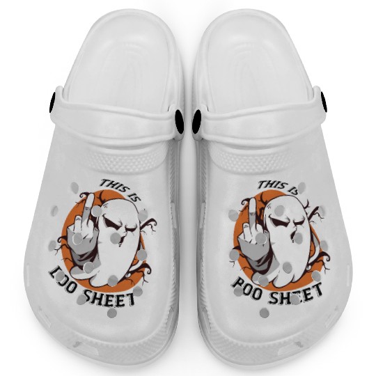 This is BOO SHEET funny Halloween Ghost Clogs