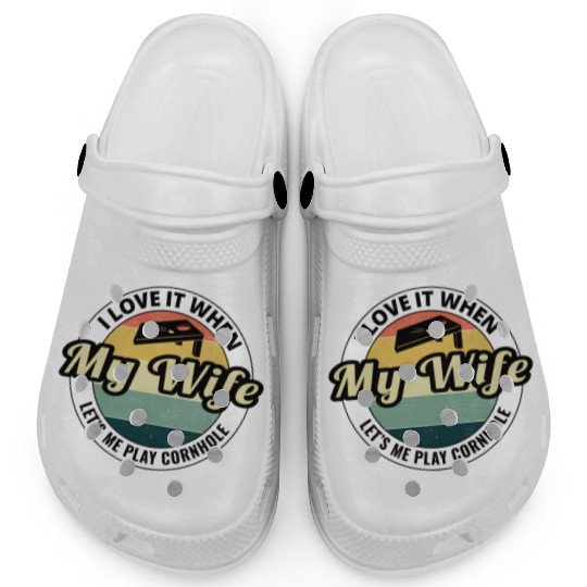 Cornhole Bean Bag Toss Lawn Game Husband Wife Clogs