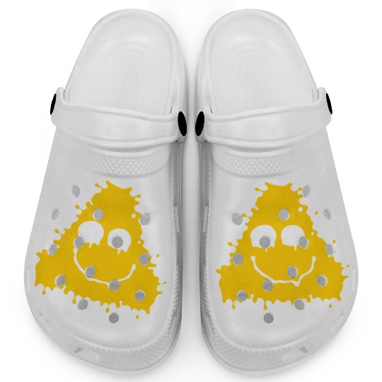 Yellow Smile Face triangle Clogs