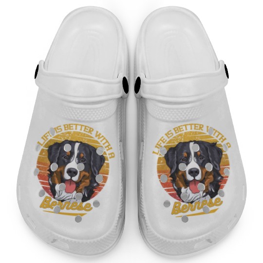 Bernese Mountain Dog Lover Cartoon Clogs