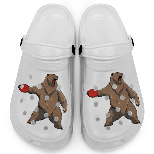 Disc Golf Grizzly Brown Bear Clogs