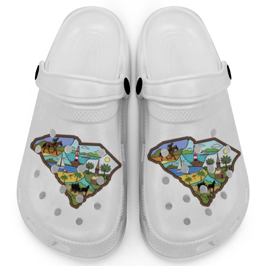 Vintage Charleston Columbia South Carolina Map Clogs