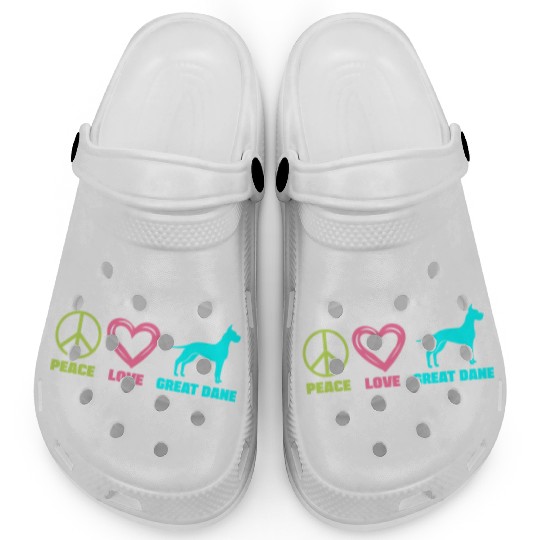 Great Dane Mom Peace Love Clogs
