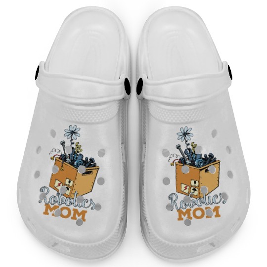 Robotics Mom Cartoon Art Clogs