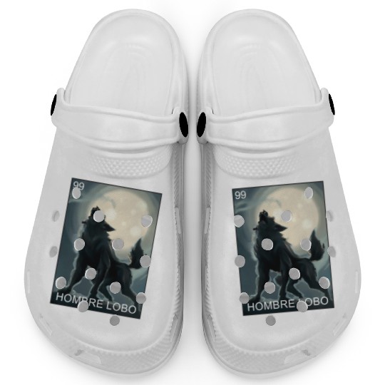 Hombre Lobo Werewolf Card Mexican Lottery Clogs