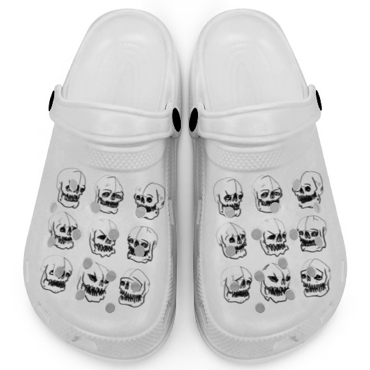 Skeleton head reactions and feelings Clogs
