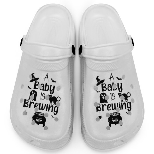 A Baby Is Brewing Maternity Halloween Women Funny Clogs