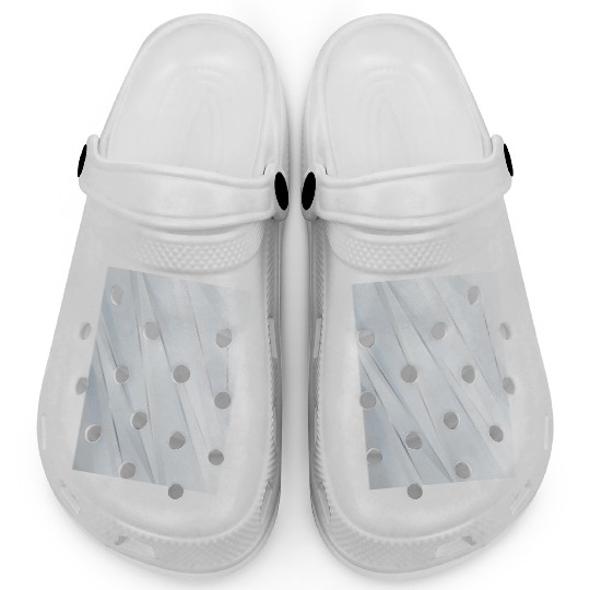 Luxury White Silver Stripes Clogs