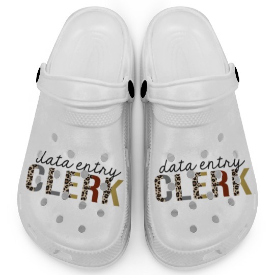 Data Entry Clerk Leopard Print Funny Clogs