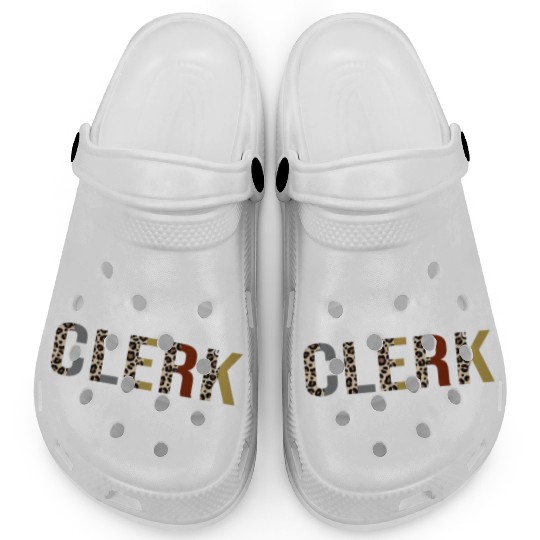 Data Entry Clerk Leopard Print Funny Gift Clogs
