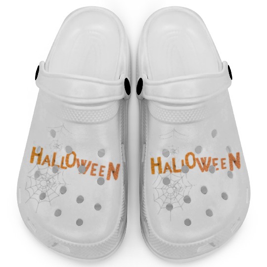Halloween squad with spider web and spider spooky Clogs