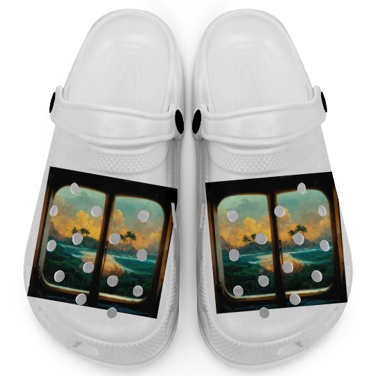 Paradise island painting Clogs