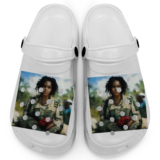 Beautiful US army combat medic painting Clogs