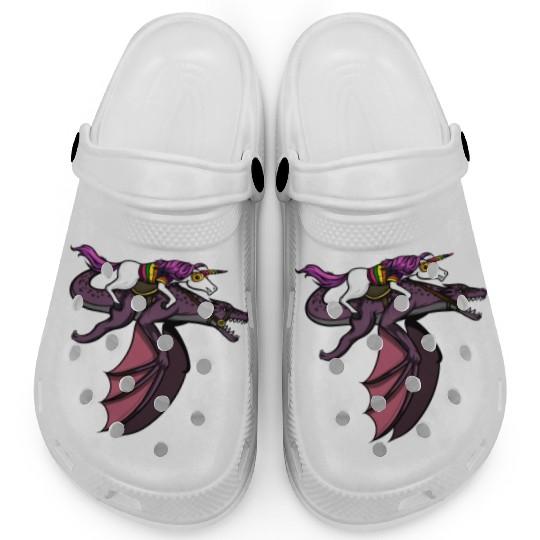Unicorn Riding Dragon Clogs