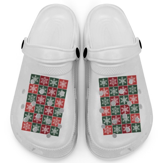 Christmas pattern with snowflakes Clogs