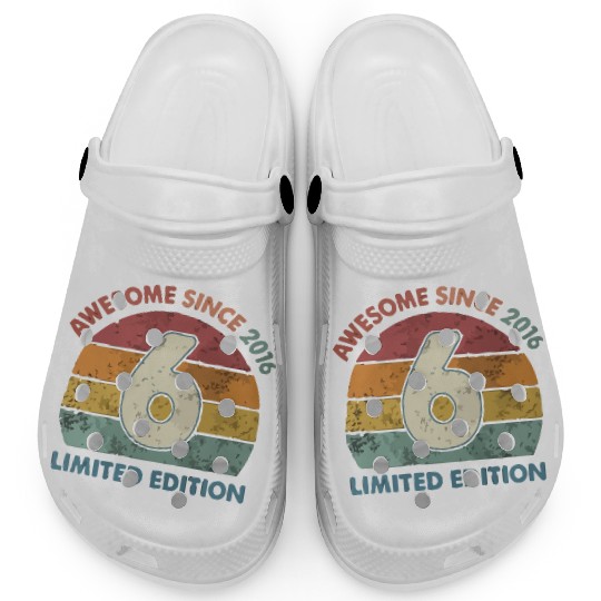 Kids 6 Years Old Baseball Themed 6th Birthday Clogs