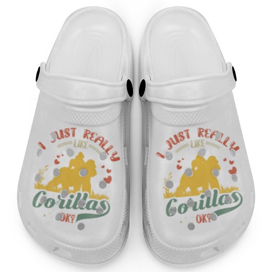 I Just Really Like Gorillas Funny Gorilla Clogs