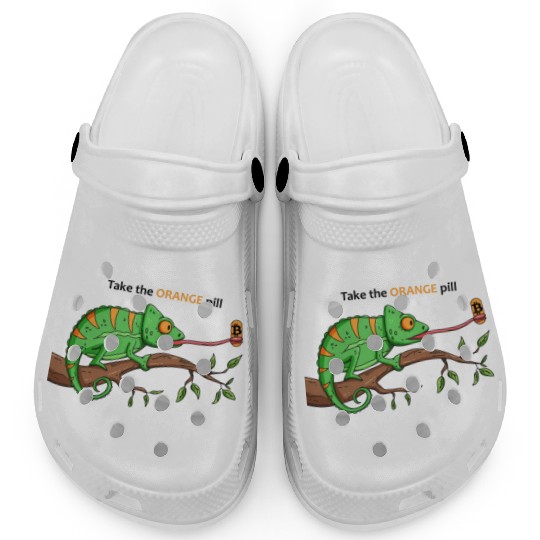 Bitcoin Chameleon BTC logo Crypto lover Hodl Clogs