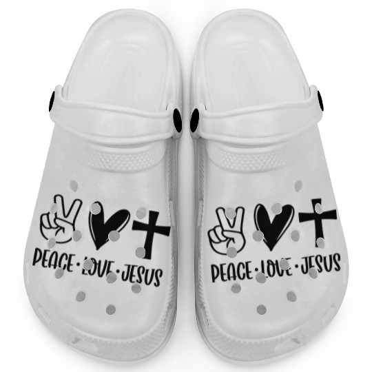 Peace Love Jesus Clogs