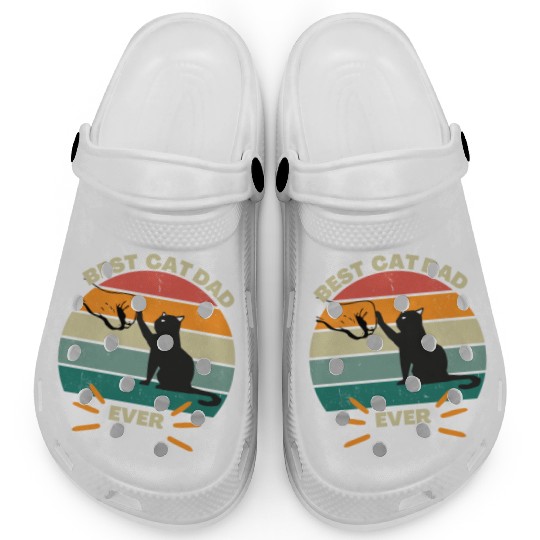 Best Cat Dad Ever Clogs Funny Father Day