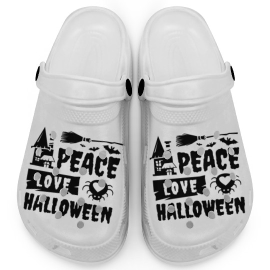 Peace Love Halloween Clogs