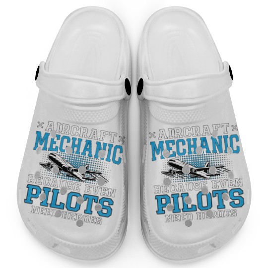 Aircraft Mechanic Pilots Heroes Plane Aviation Clogs