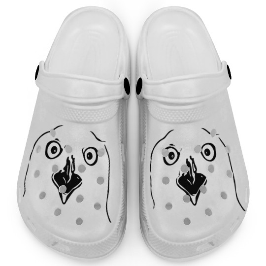 Weird Funny Bird With Beak And Eyes Clogs